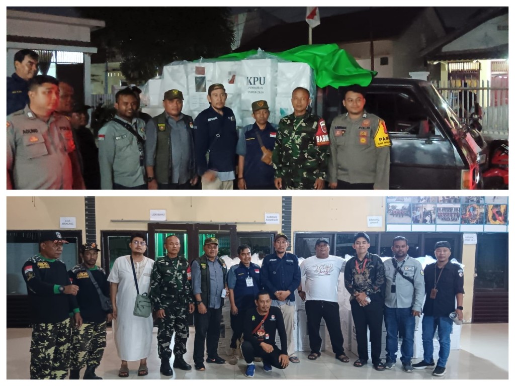 Pengiriman kotak suara pilkada 2o24 dari PPS Kelurahan Karang Asam Ilir ke PPK Sungai Kunjang