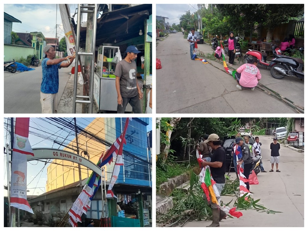Pemasangan Umbul - Umbul di wilayah RT. 10, 19 dan 34
