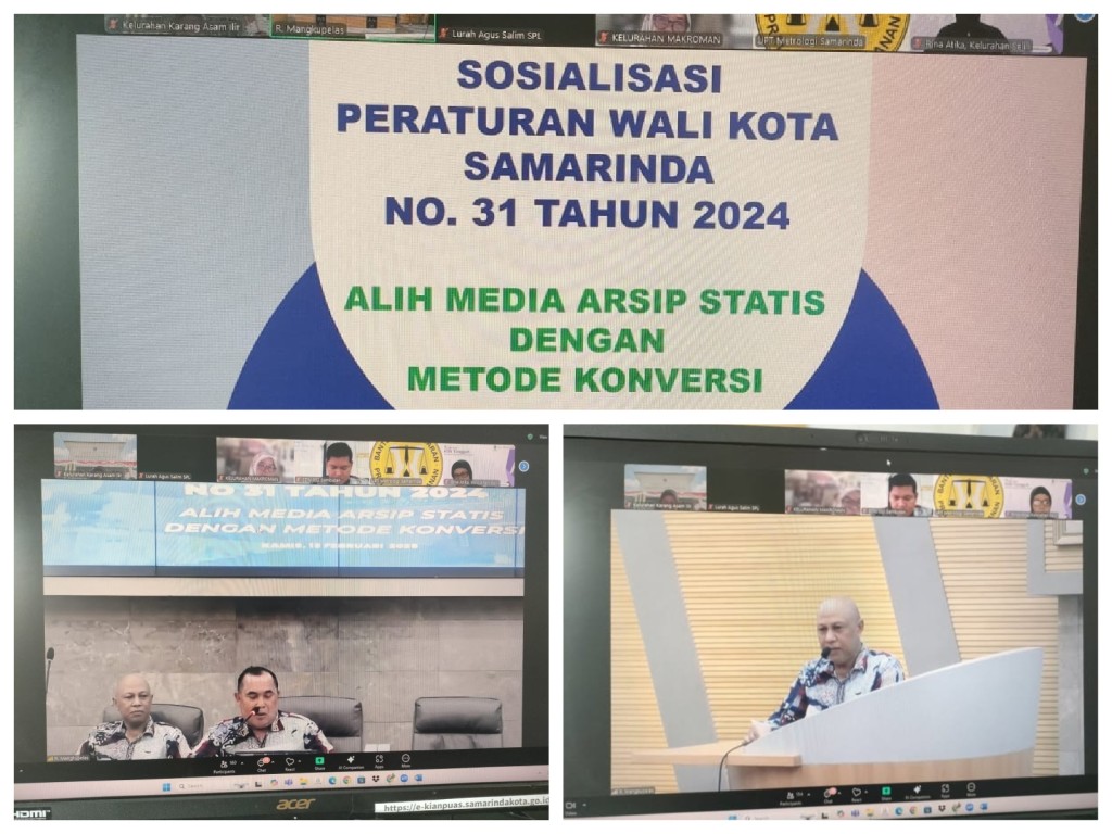 Zoom Meeting Sosialisasi Peraturan Wali Kota Samarinda Nomor 31 Tahun 2024