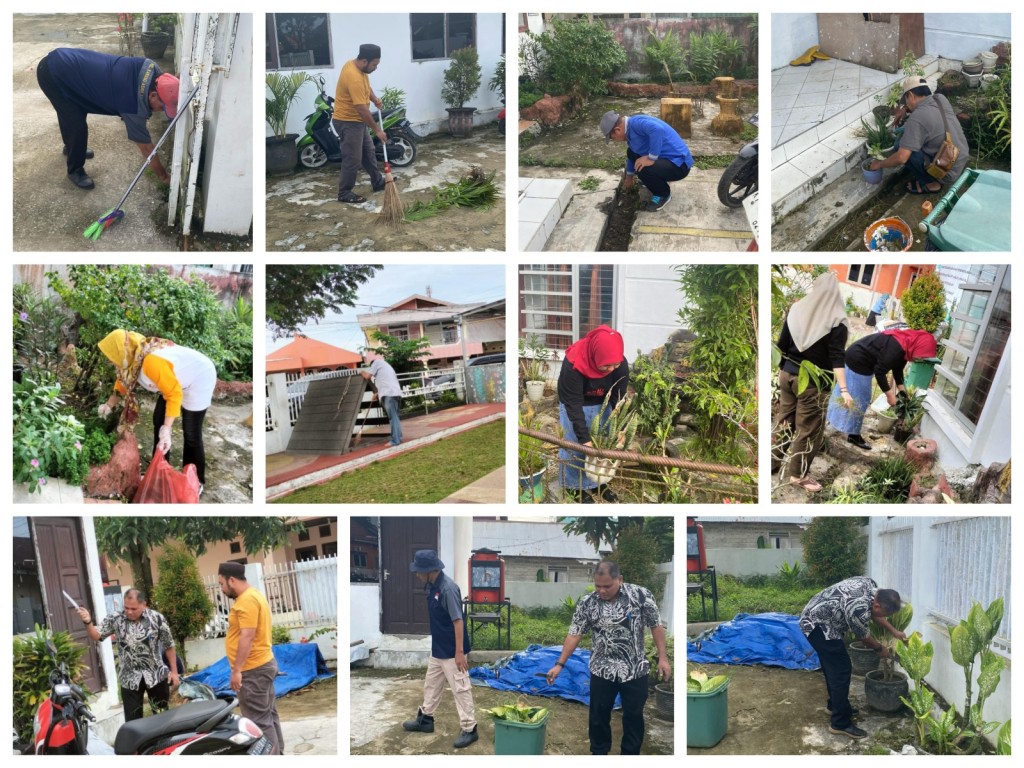 Pelaksanaan Gotong Royong di Lingkungan Kantor Kelurahan Karang Asam Ilir