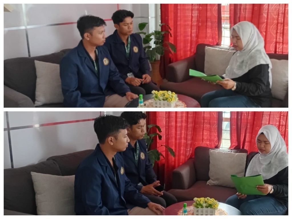 Kunjungan Kelompok 6 Mahasiswa UMKT Kaltim Program Profesi Ners terkait rencana pelaksanaan kegiatan Musyawarah Masyarakat Desa I (MMD I) Profesi Ners