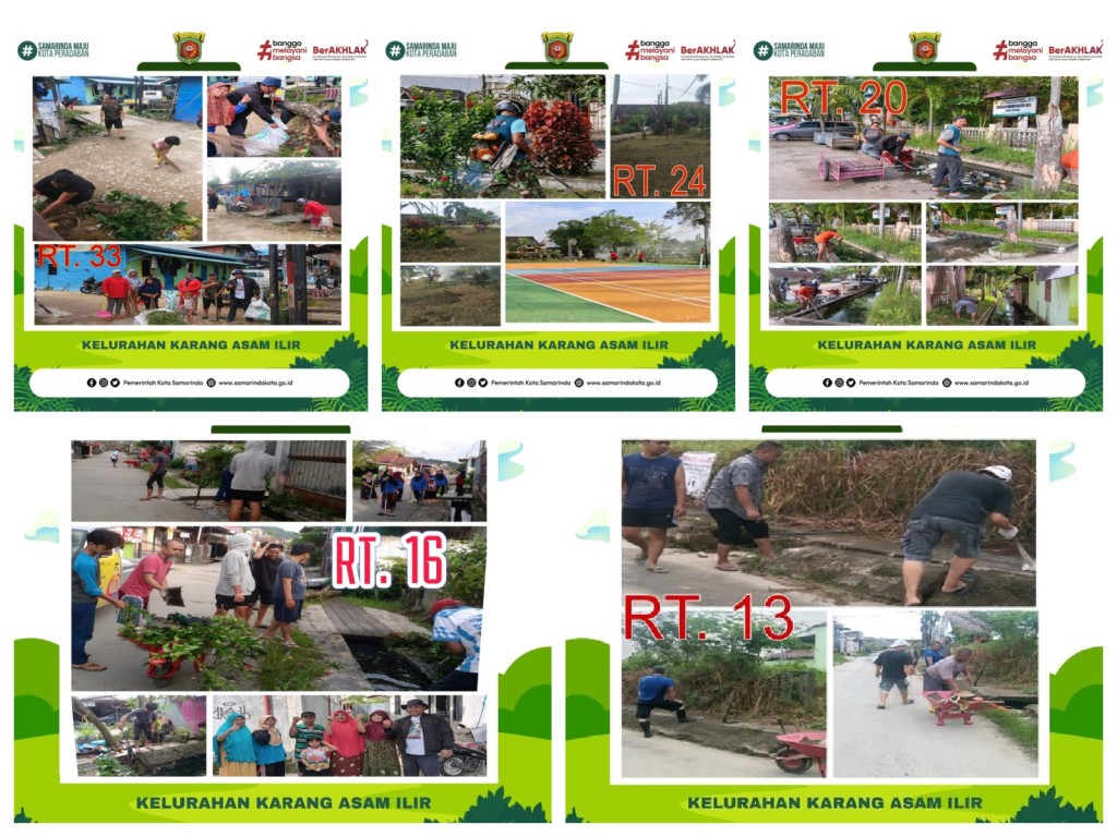 Pelaksanaan Gotong Royong Rutin Dwi Mingguan di RT. 13, 16, 20, 24 dan 33
