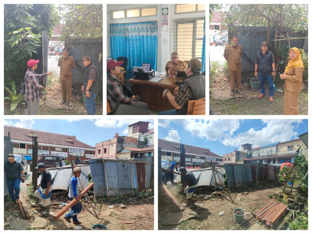 Pembangunan pagar belakang Kantor Kelurahan Karang Asam Ilir