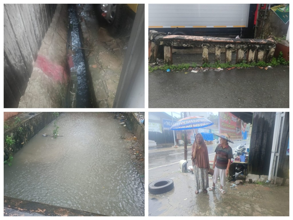 menindaklanjuti aduan warga yang rumahnya terdampak banjir