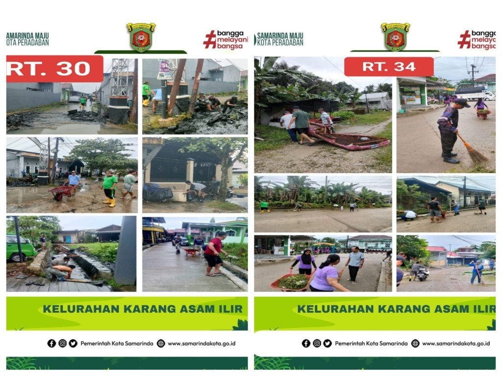 Pelaksanaan Gotong Royong di RT. 30 dan 34