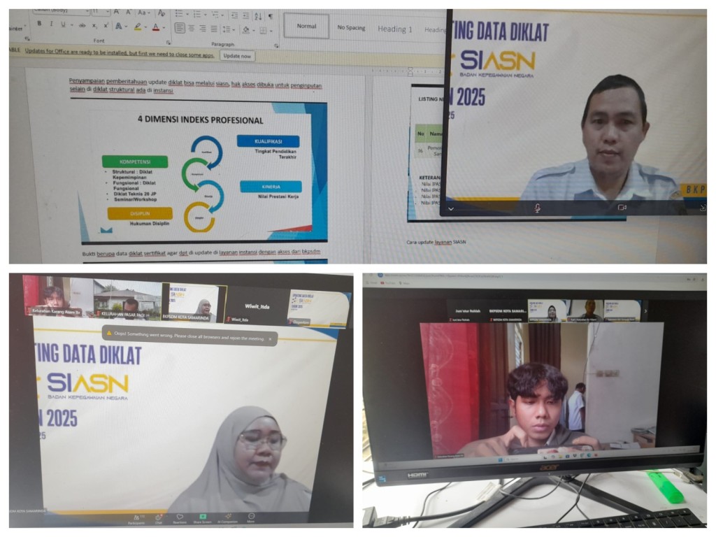 Zoom Meeting Sosialisasi Penginputan pada Sistem Informasi Aparatur Sipil Negara (SIASN)