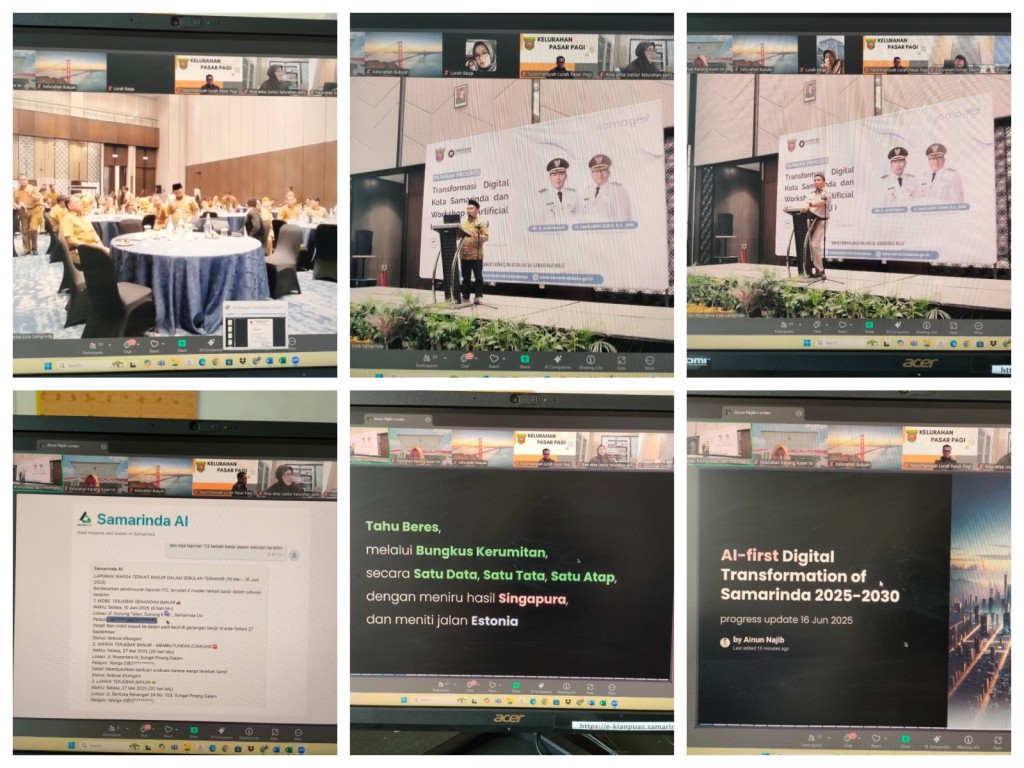 Zoom Meeting Paparan Progres Transformasi Digital Kota Samarinda dan Workshop Artifical Intelligence (AI)