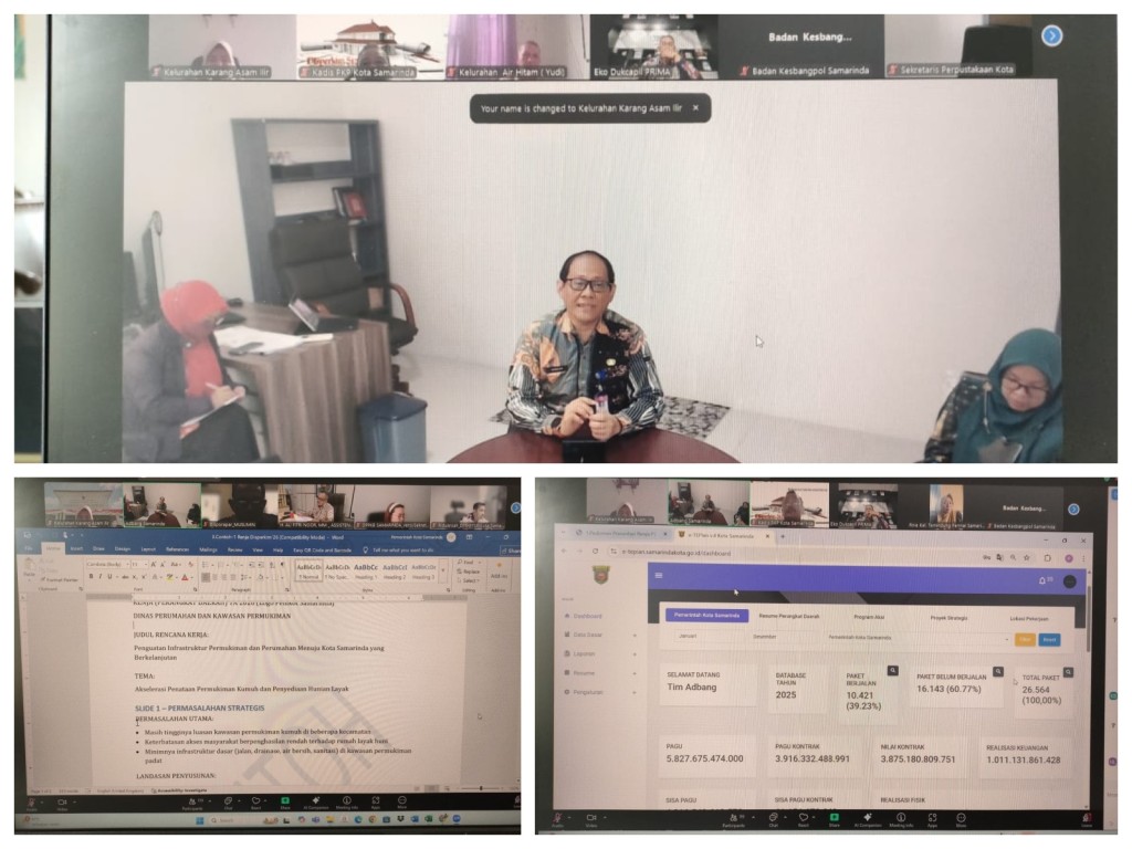 Zoom Meeting Pembahasan Pedoman dan Format Presentasi Rencana Kerja Perangkat Daerah, Camat dan Lurah