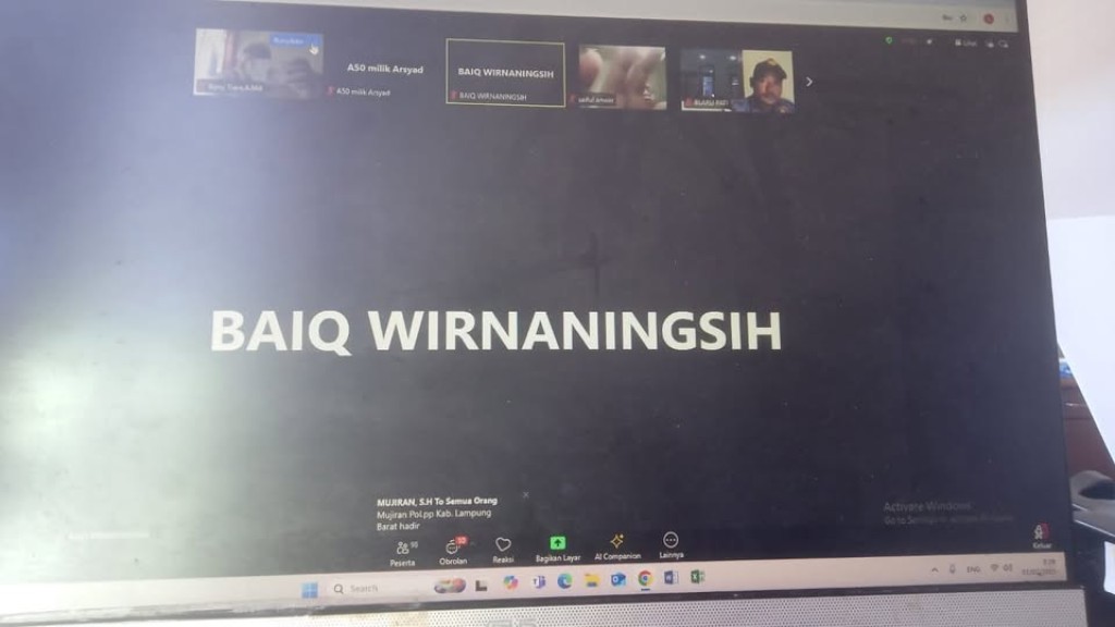 Zoom Meeting terkait Pemanfaatan Aplikasi SIM Linmas