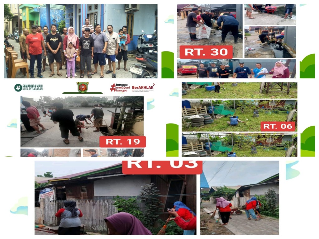 Pelaksanaan Gotong Royong Dwi Bulanan di RT. 03, 06, 19 dan 30
