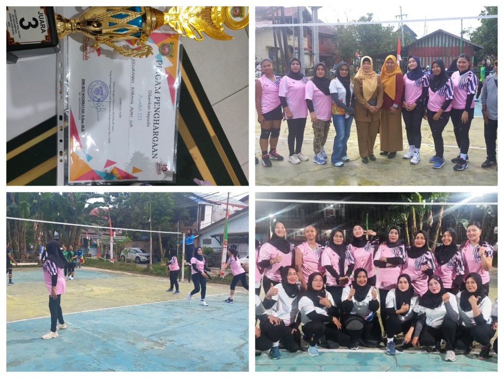 lomba voli putri Karang asam ilir juara 3 Se Kecamatan sungai kunjang