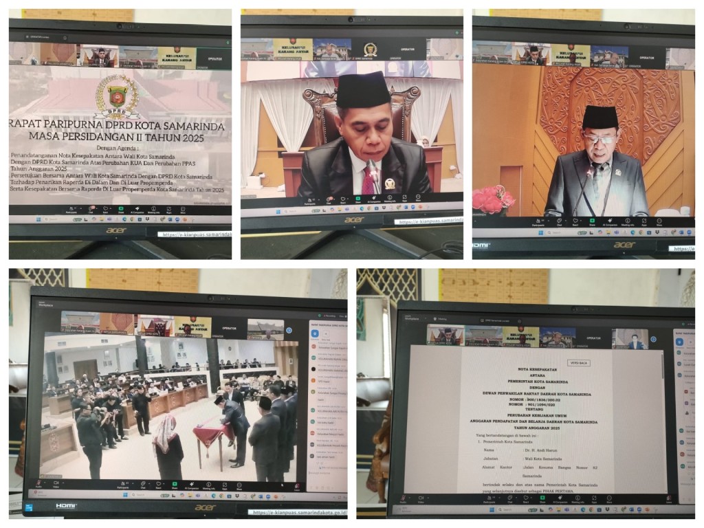 Zoom Meeting Rapat Paripurna DPRD Kota Samarinda Masa Persidangan II Tahun 2025