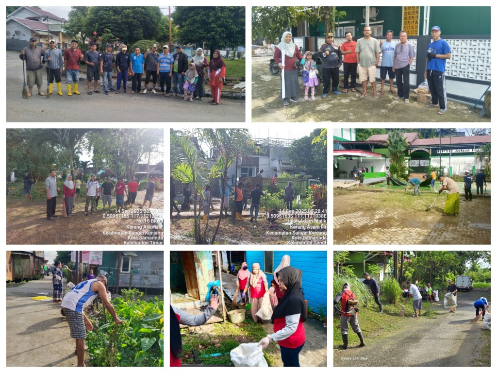 Pelaksanaan Goting Royong di RT. 11, 22, 23, 24, 25, 27, 28, 29, 32 Kelurahan Karang Asam Ilir