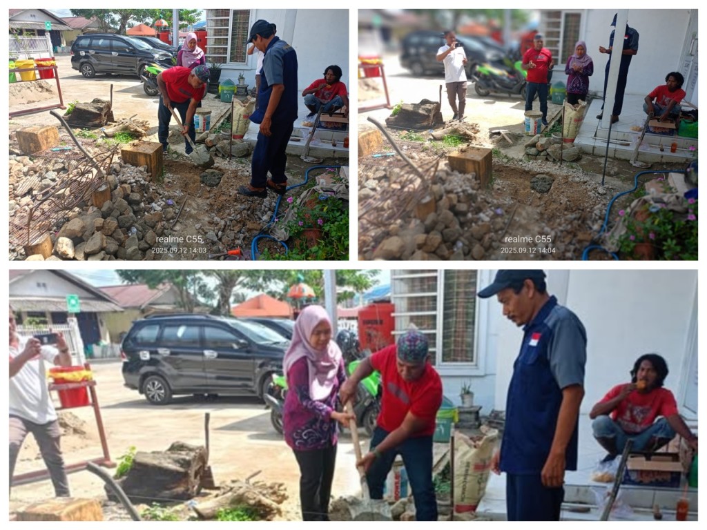 Peresmian pengerjaan pembuatan Kanopi di samping Ruang Serbaguna LPM Kelurahan Karang Asam Ilir