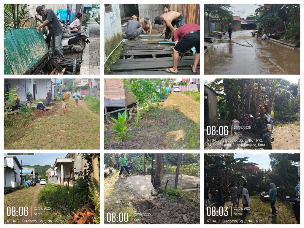 Pelaksanaan Gotong Royong di RT. 02 dan 34