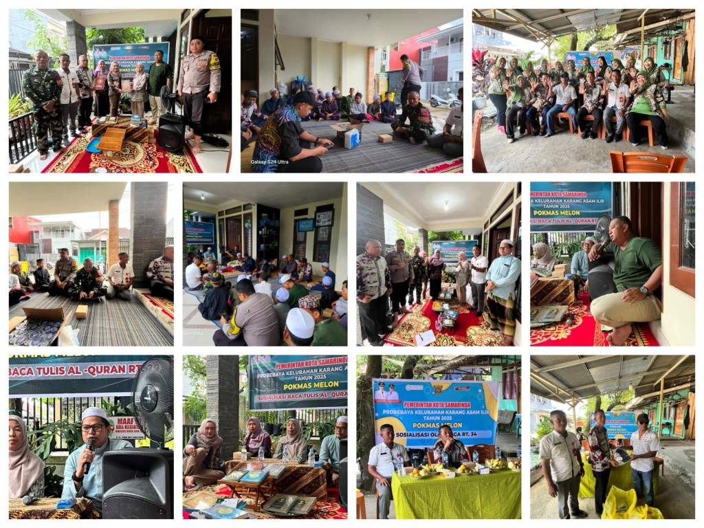 Sosialisasi Olah Raga di RT. 34 dan Sosialisasi Baca Tulis Al-Qur'an di RT. 29 pada Program Probebaya Tahun 2025 Bidang Pemberdayaan Masyarakat
