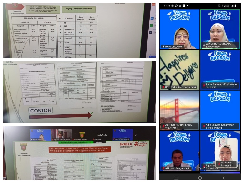 Zoom Meeting Tanya BKPSDM " Raih Angka Kredit Optimal, Pangkat Impian Jadi Nyata