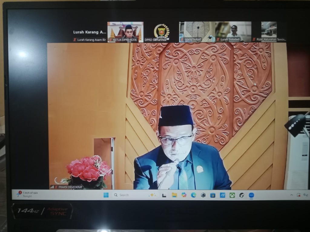 Zoom Meeting Rapat Paripurna DPRD Kota Samarinda Masa Persidangan III Tahun 2025