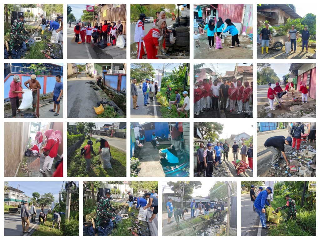 Gotong Royong Massal/Aksi Pungut Sampah " sepanjang bahu/pinggir jalan raya sepanjang Jl. Teuku Umar sampai Jl. Adam Malik.