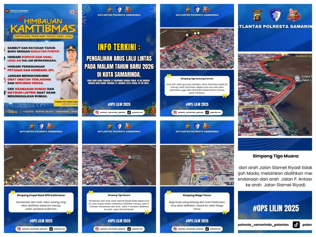 Pengalihan Arus Lalu Lintas dan Himbauan Kamtibmas Menjelang Perayaan Tahun Baru 2026