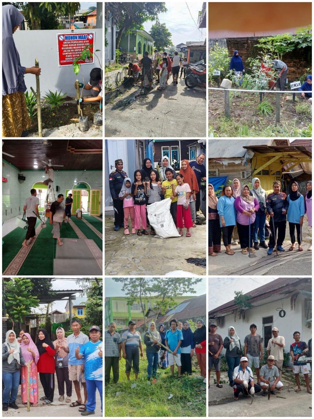 Pelaksanaan Gotong Royong di RT. 04, 05, 07, 09, 21 dan 35 Kelurahan Karang Asam Ilir.