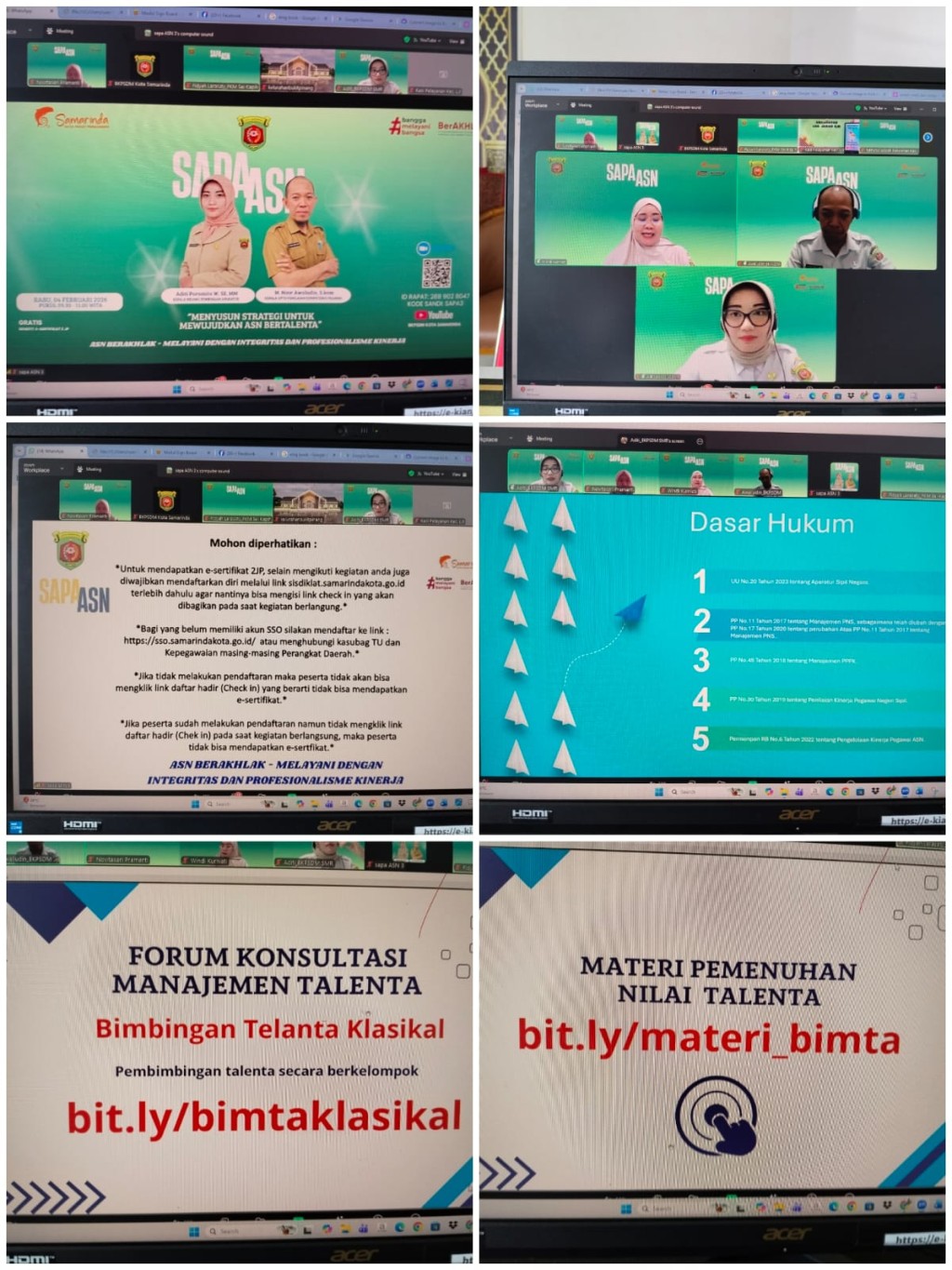 Zoom Meeting SAPA ASN dengan tema "Menyusun Strategi untuk Mewujudkan ASN Bertalenta"