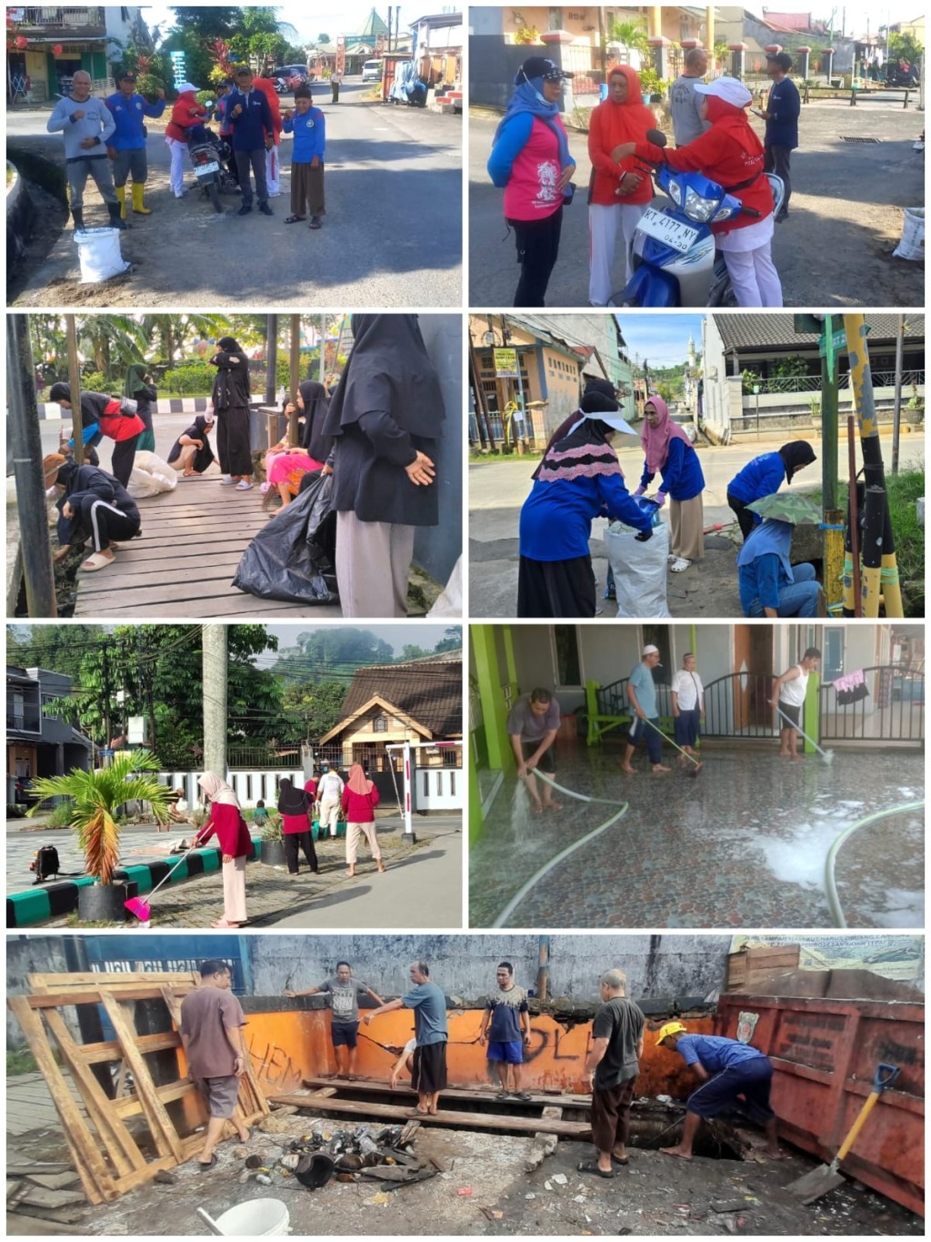 Pelaksanaan Gotong Royong di RT. 01, 07, 19, 20, 21, 23, 24, 25, 27, 29 Kelurahan Karang Asam Ilir.