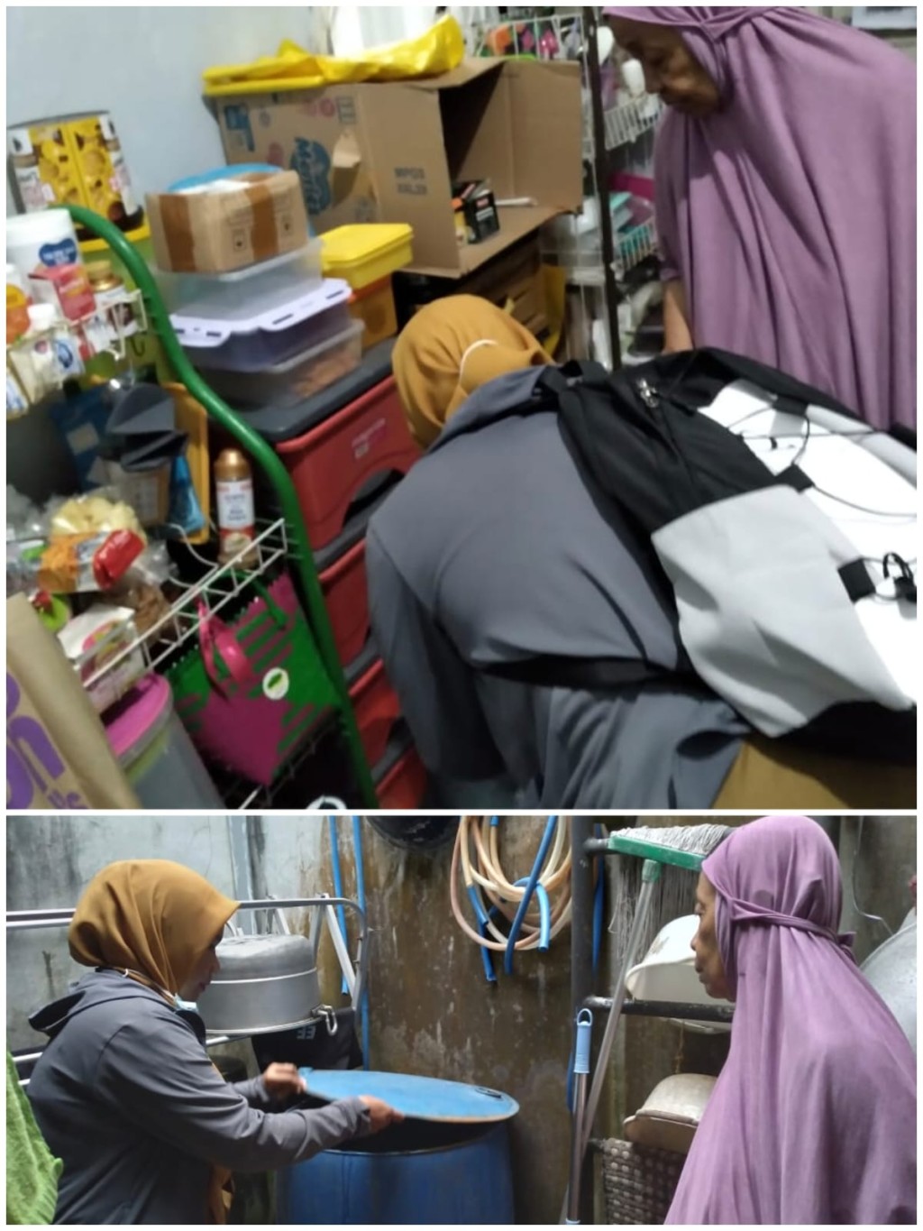 Tindak lanjut dari Tim Puskesmas Karang Asam ke salah satu rumah warga yang anggota keluarganya terkena DBD (RT. 23 Kelurahan Karang Asam Ilir).