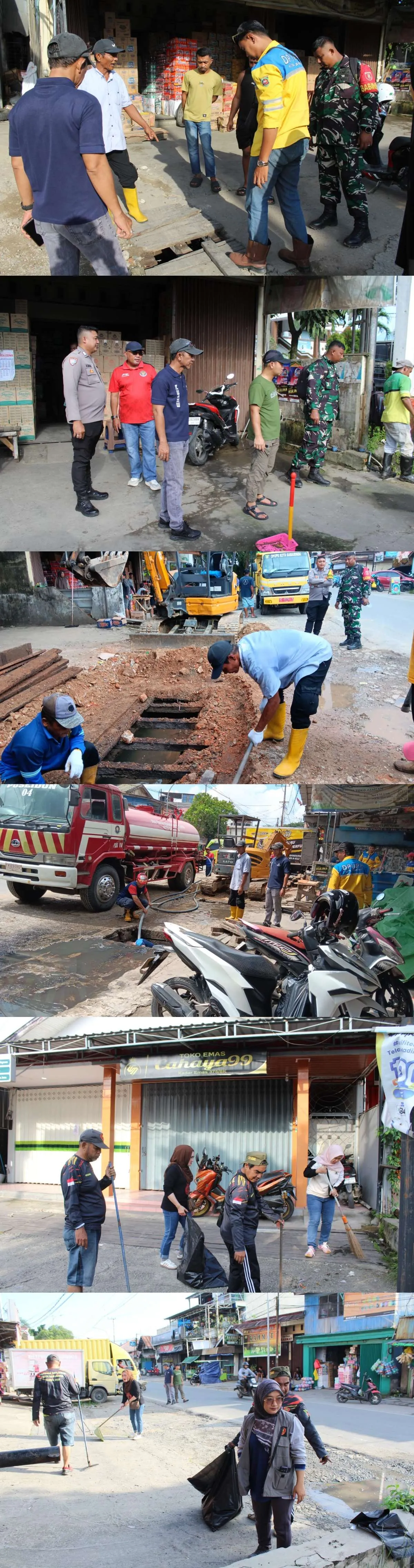 Gotong Royong dan Normalisasi Drainase di sepanjang Jl. Ulin RT. 04 Kelurahan Karang Asam Ilir