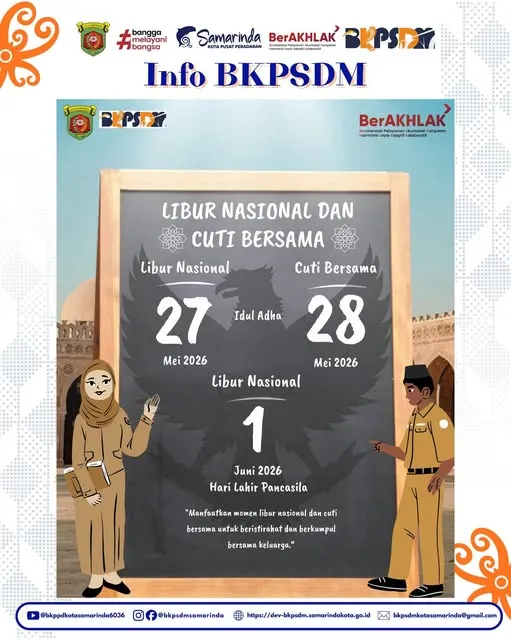 Liburan Nasional dan Cuti Bersama "Manfaatkan momen liburan nasional dan cuti bersama untuk beristirahat dan berkumpul bersama keluarga."