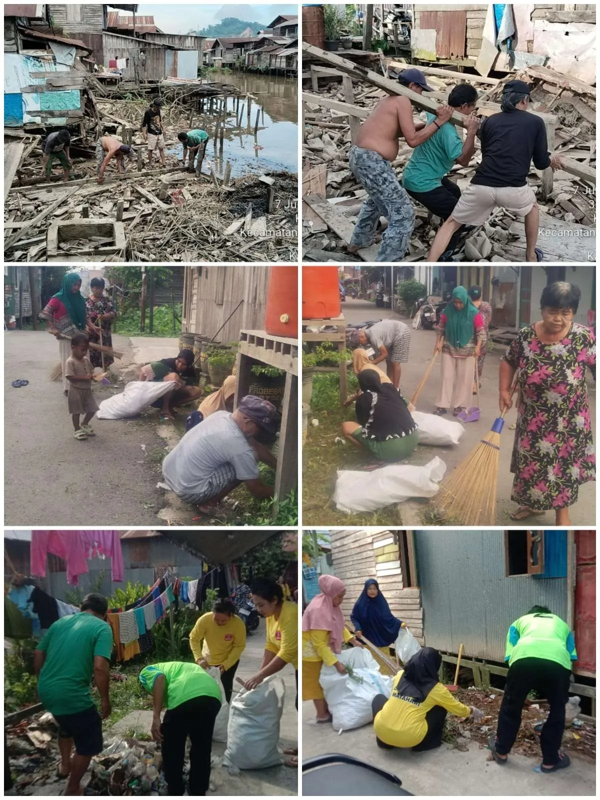 Pelaksanaan Gotong Royong di RT. 02, 32 dan 33 Kelurahan Karang Asam Ilir 