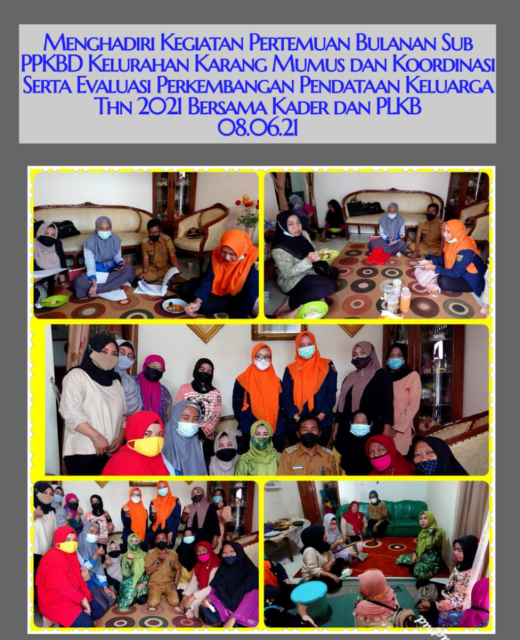 Pertemuan Rutin Sub PPKBD Kelurahan Karang Mumus dan Evaluasi Hasil Pendataan Keluarga Tahun 2021