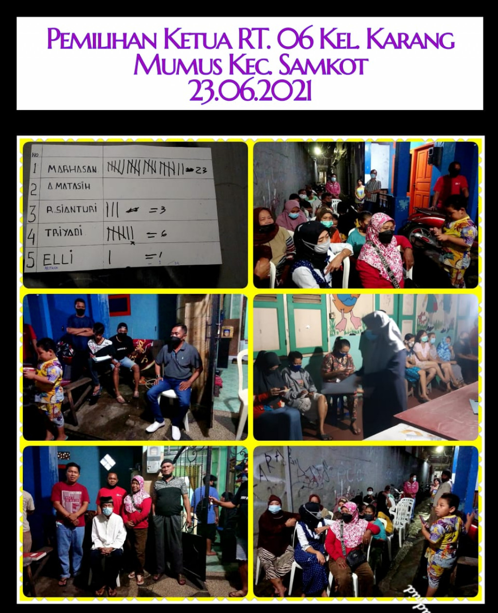 Pemilihan Ketua RT.06 Kelurahan Karang Mumus Kecamatan Samarinda Kota