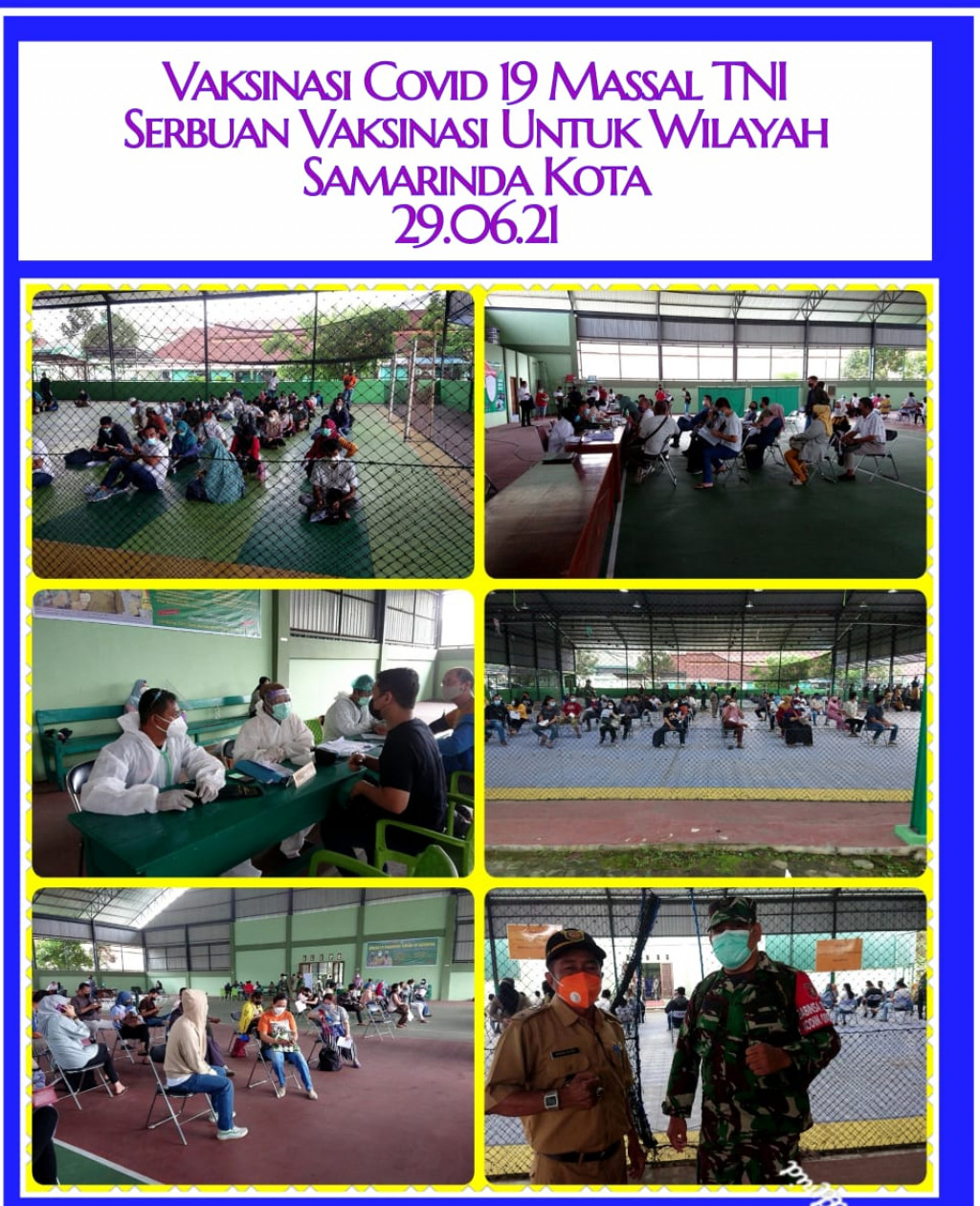 Vaksinasi Covid 19 Massal TNI di Wilayah Kecamatan Samarinda