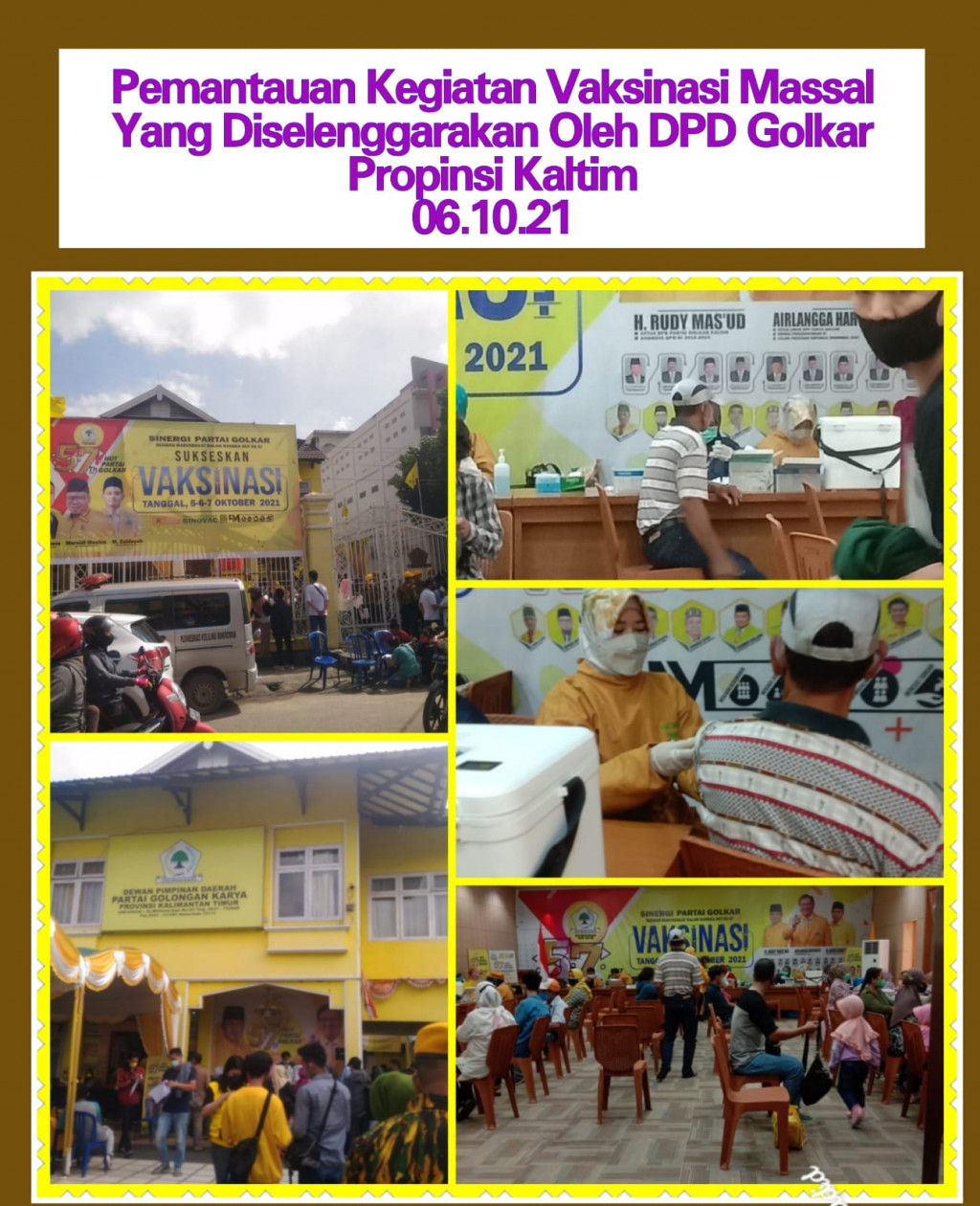 Monitoring Kegiatan Vaksinasi Covid 19 di Kantor DPD Partai Golkar