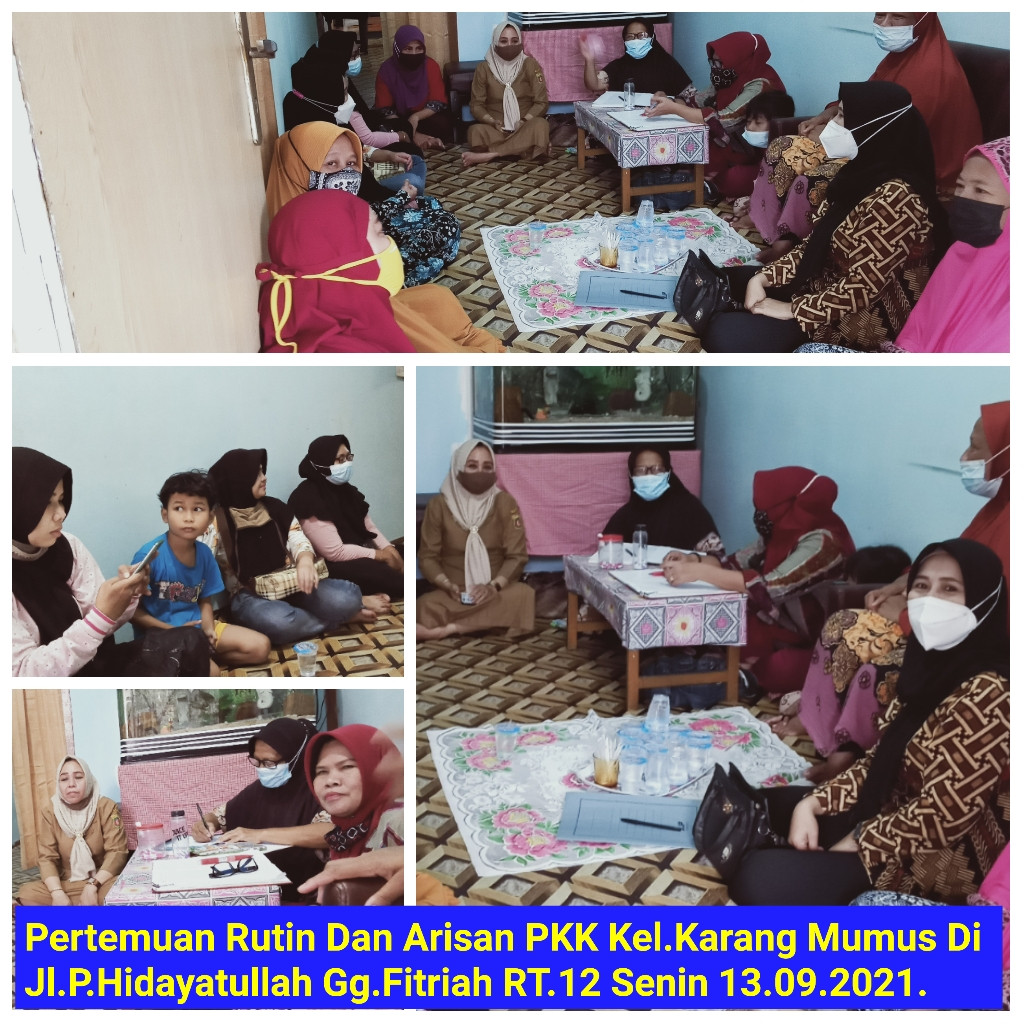 Pertemuan Rutin dan Arisan PKK Kelurahan Karang Mumus Tahun 2021