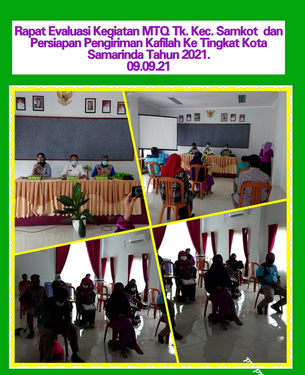 Rapat Evaluasi Kegiatan MTQ Kecamatan Samarinda Kota Tahun 2021