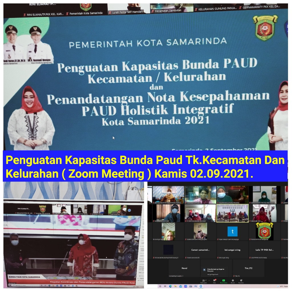 Zoom Meeting Penguatan Kapasitas Bunda PAUD Tk Kecamatan dan Kelurahan Tahun 2021