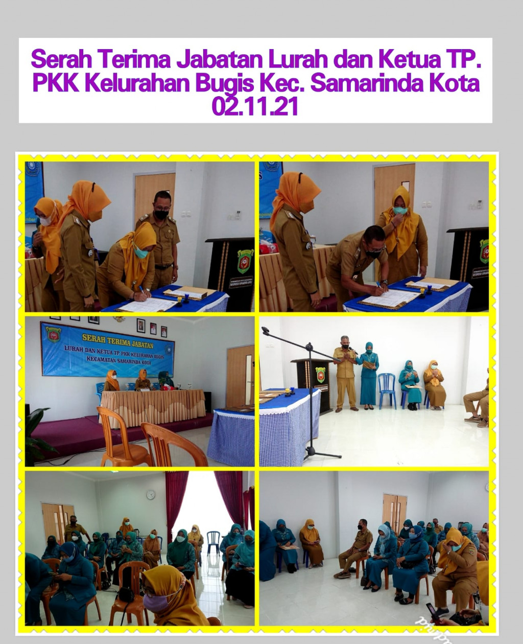 Serah Terima Jabatan Lurah dan TP PKK Kelurahan Bugis Kecamatan Samarinda Kota