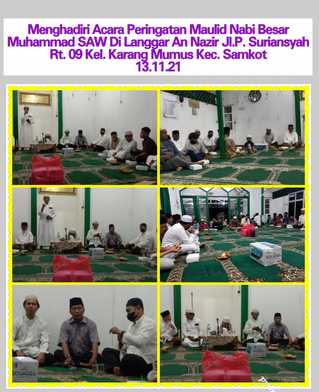 Menghadiri Peringatan Maulid Nabi Muhammad SAW di Langgar An Nazir Jl.P.Suriansyah