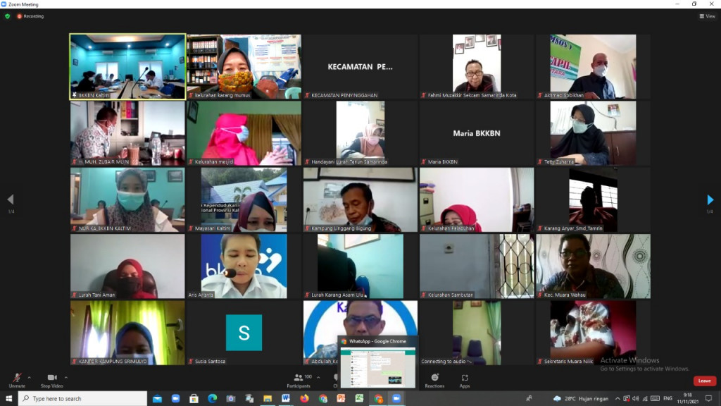 Zoom Meeting Lintas Sektor Penguatan Pengelolaan Kampung KB