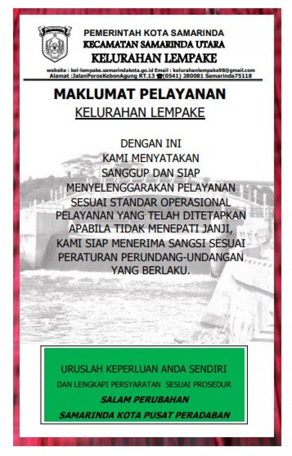 Maklumat Pelayanan Kelurahan Lempake