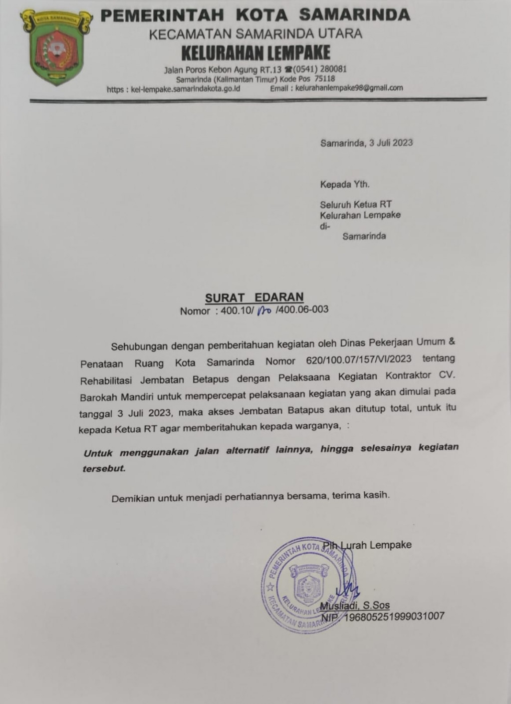 Rehabilitasi Jembatan Batapus