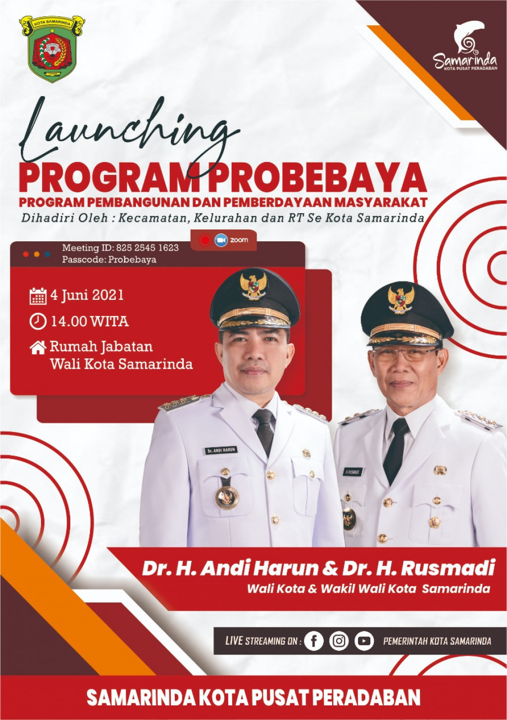 Rapat Zoom OPD, Camat, Lurah dan Ketua RT Bersama Ketua RT
