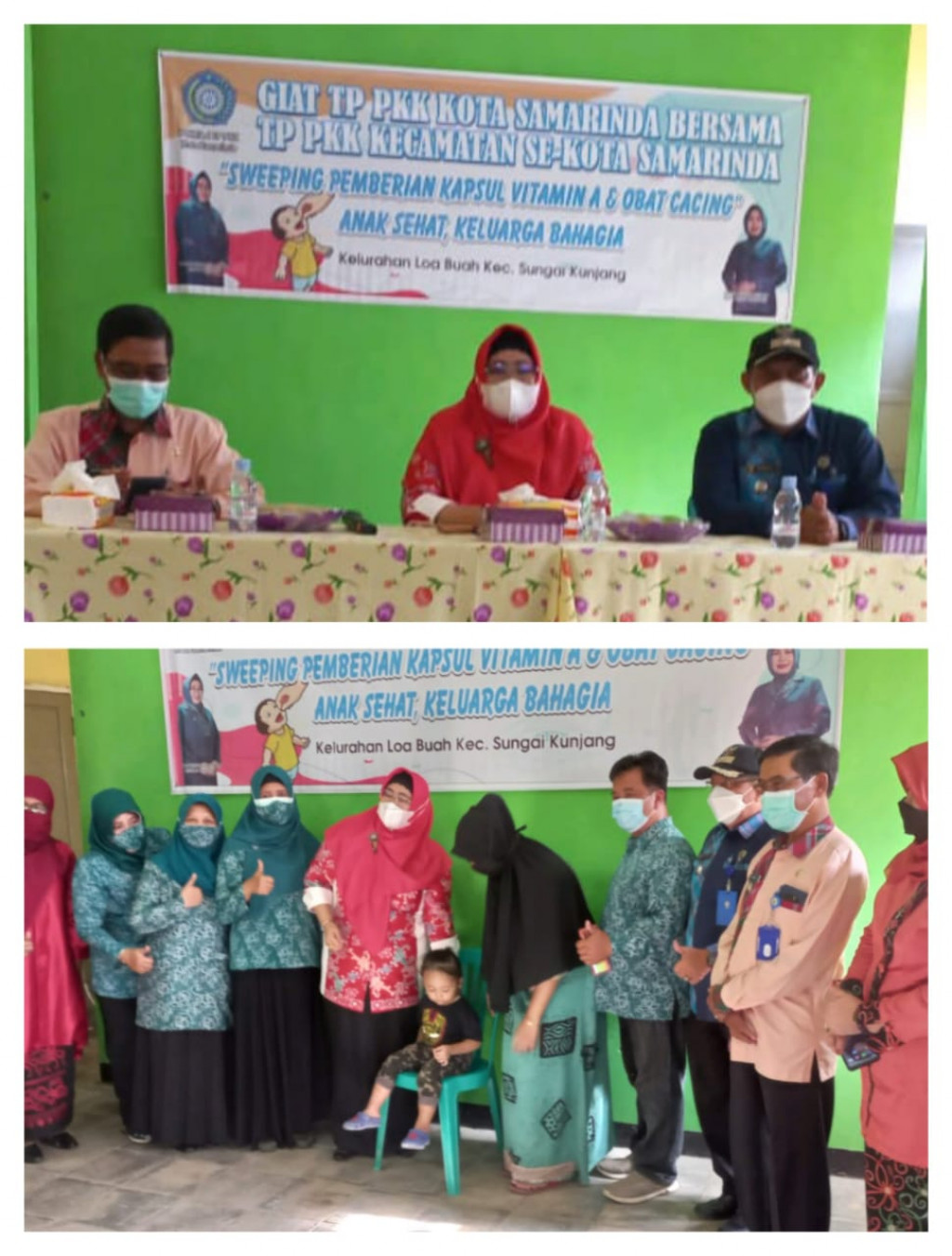 PEMBAGIAN VITAMIN A DAN OBAT CACING YANG DI BERIKAN LANGSUNG OLEH IBU WALI KOTA SAMARINDA
