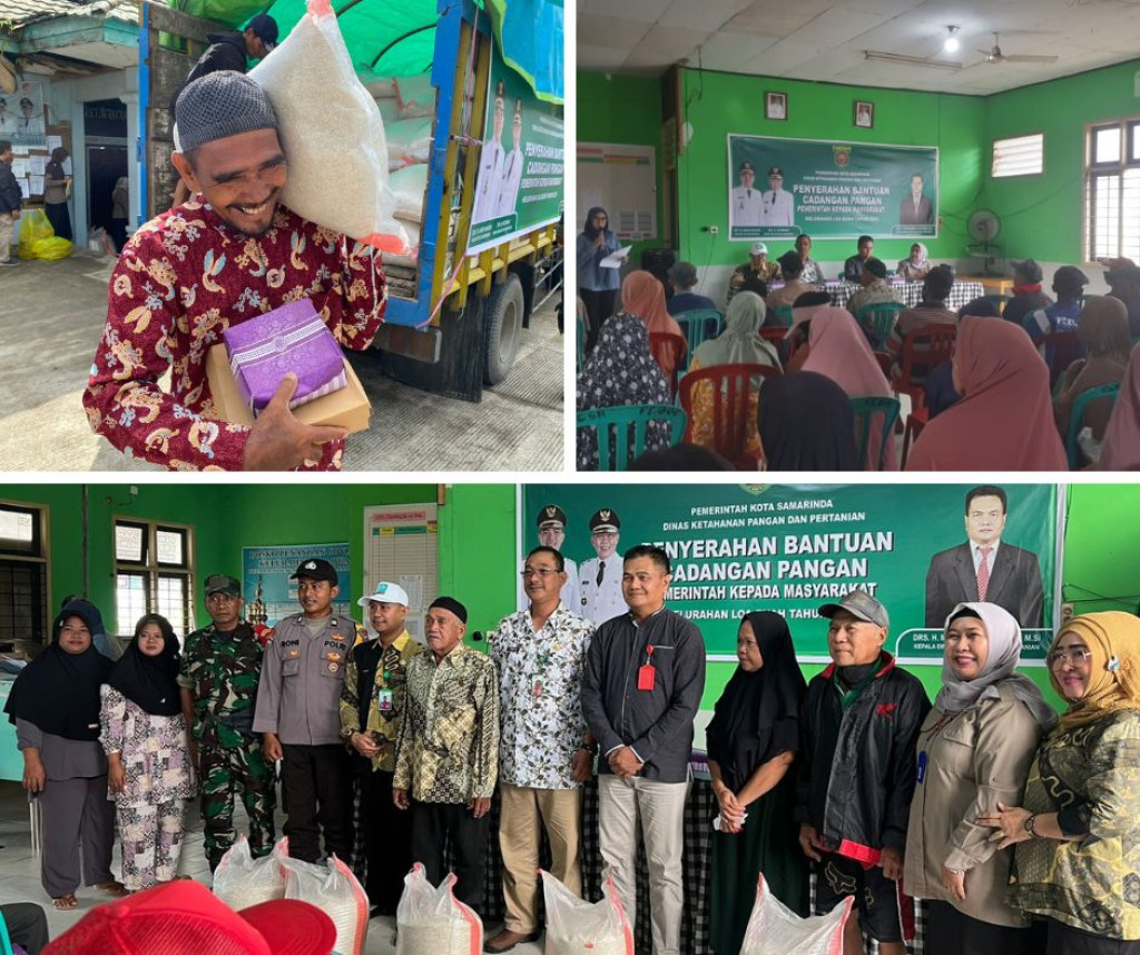 WARGA LOA BUAH BERSUKA CITA MENERIMA BANTUAN CADANGAN PANGAN PEMKOT SAMARINDA