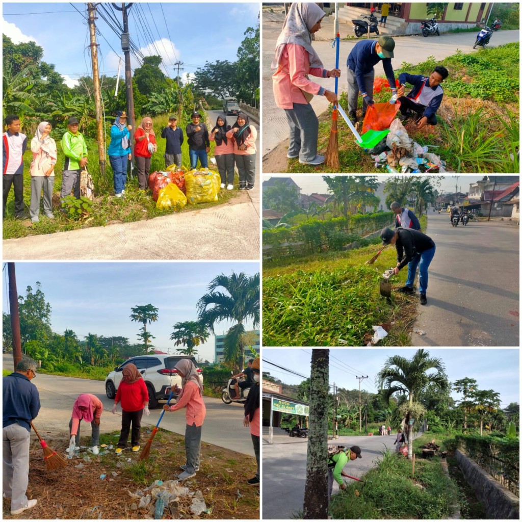 KELURAHAN LOA BUAH MENGIKUTI GOTONG ROYONG MASSAL KELURAHAN SE KECAMATAN SUNGAI KUNJANG LOKASI JALAN ADAM MALIK
