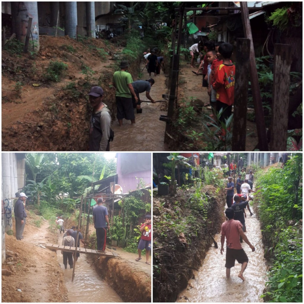 Gotong Royong Pendalaman Sodetan di RT. 04 Kelurahan Loa Buah