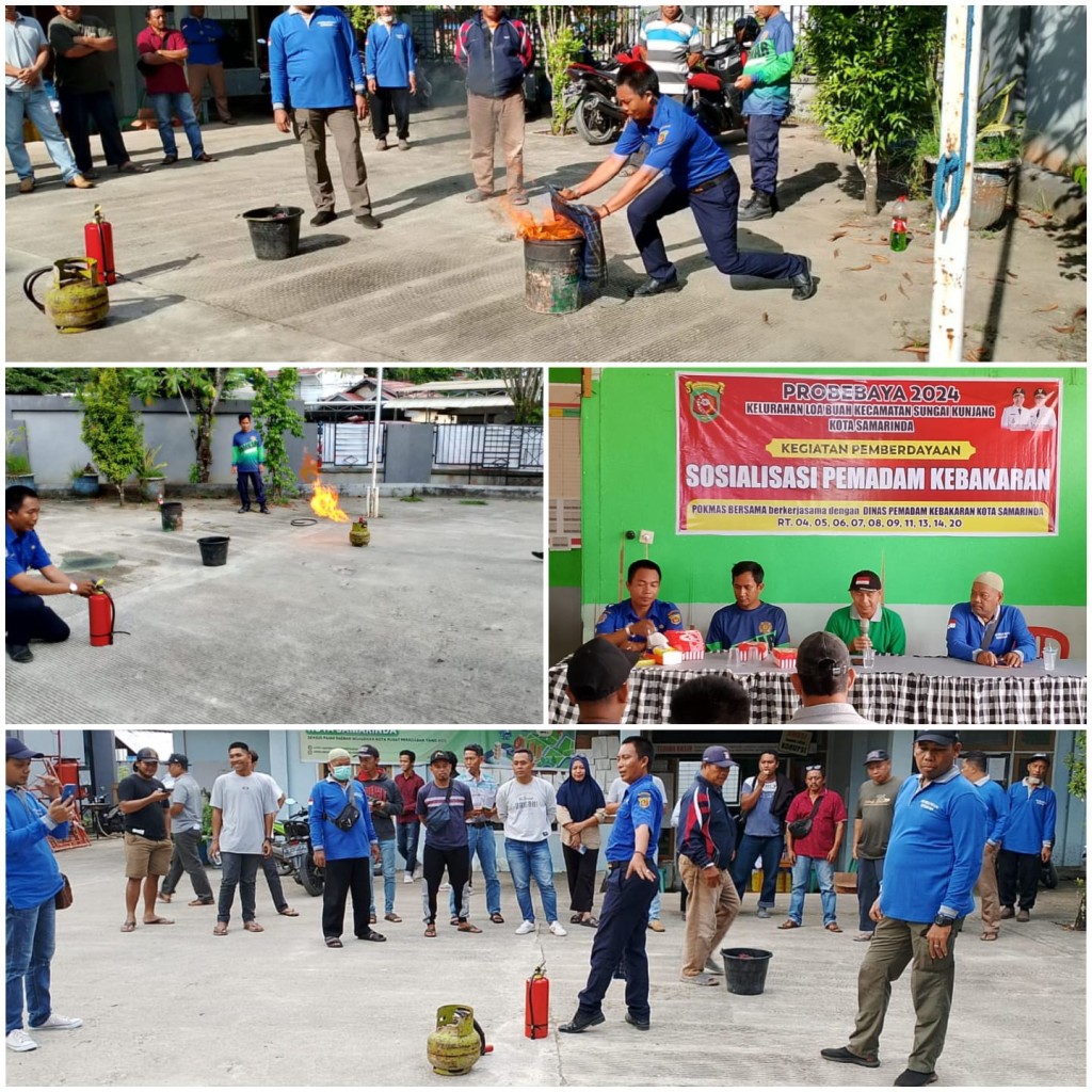 GIAT PROBEBAYA 2024 KELURAHAN LOA BUAH (SOSIALISASI PEMADAM KEBAKARAN OLEH POKMAS BERSAMA)