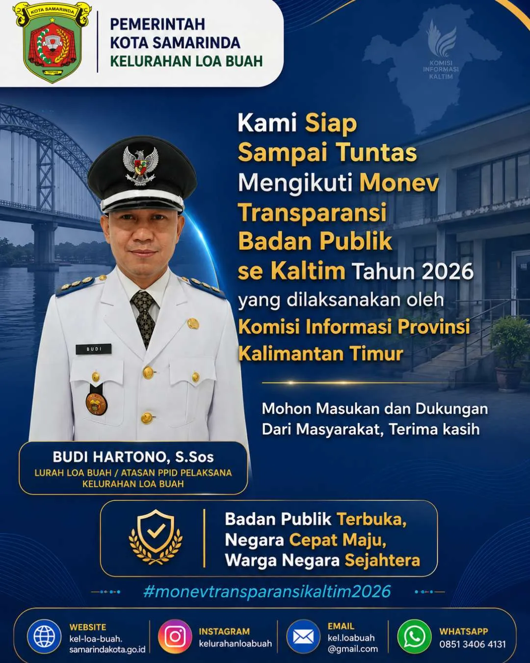 PPID Pelaksana Kelurahan Loa Buah Siap Mengikuti Monev Keterbukaan Informasi Publik Kaltim Tahun 2026